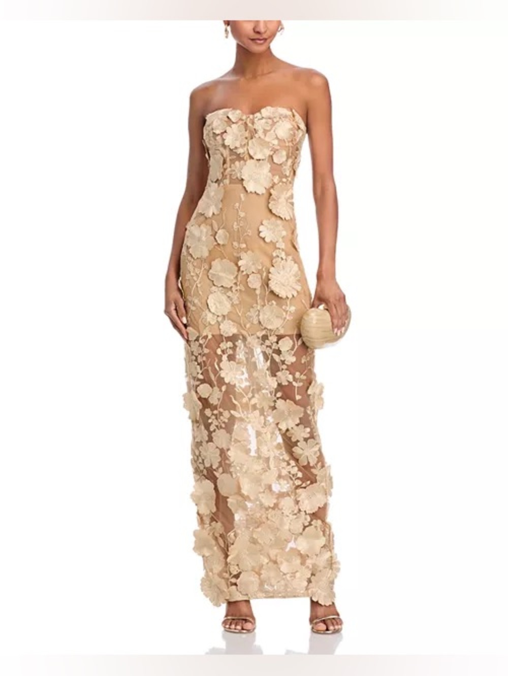 Long 3D Floral Gown - Exclusive